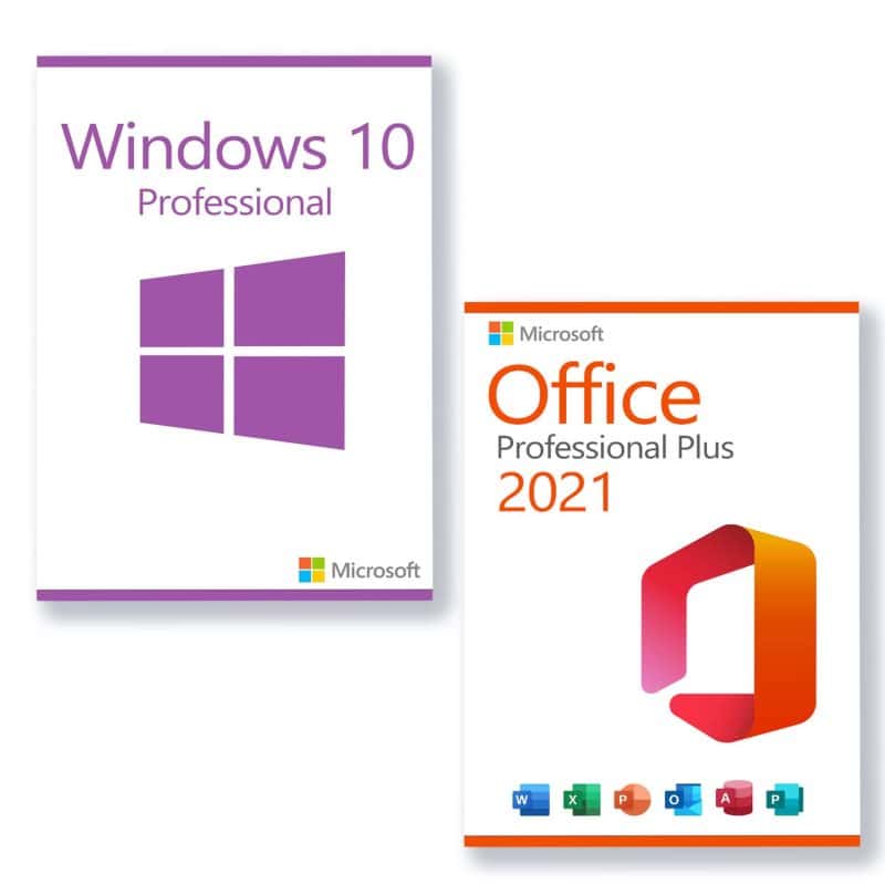 Microsoft Windows 10 Professional + Microsoft Office 2021 Professional Plus License for 3 devices