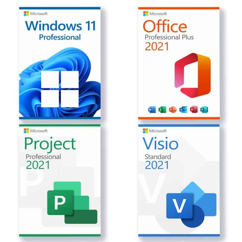 Microsoft Windows 11 Professional + Microsoft Project 2021 Professional + Microsoft Office 2021 Professional + Microsoft Visio 2021 Standard license for 3 devices